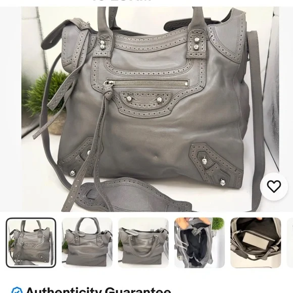 BALENCIAGA RIVACITY Black Paper
Leather two way handbag Rare Vintage EUC - Picture 15 of 16